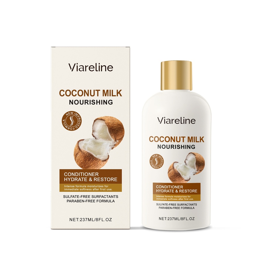 Viareline Dầu Gội Dừa Làm Sạch Dịu Nhẹ Da Đầu Cung Cấp Độ Ẩm Dưỡng Ẩm Mượt Mà Và Nhẹ
