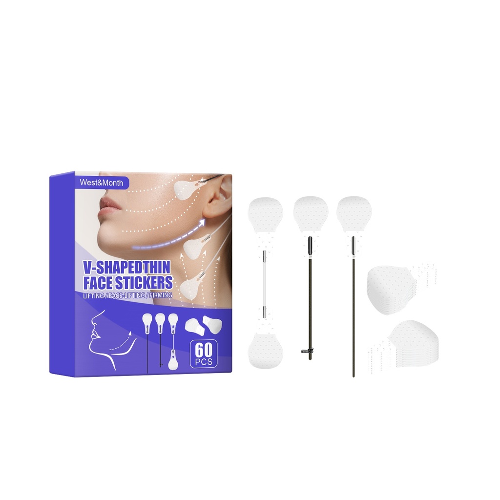 Tem Dán Mặt Hình V West&Month, Tăng Cường Da Và Giảm Béo Cằm, Miếng Dán Làm Mềm và Xóa Sưng