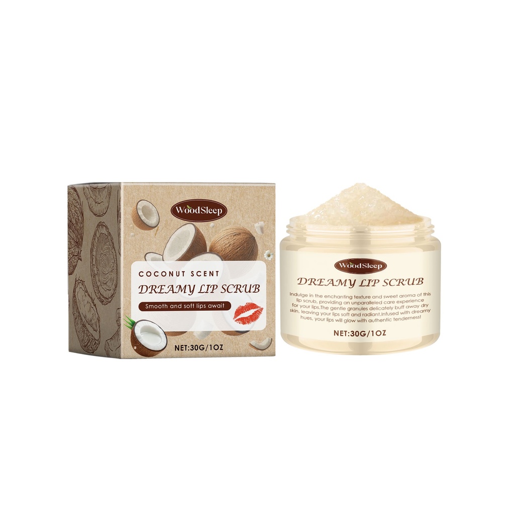 Gommage Môi Dừa WoodSleep Giảm Nhẹ Các Đường Nếp Nhăn Môi, Dưỡng Ẩm Và Sửa Chữa