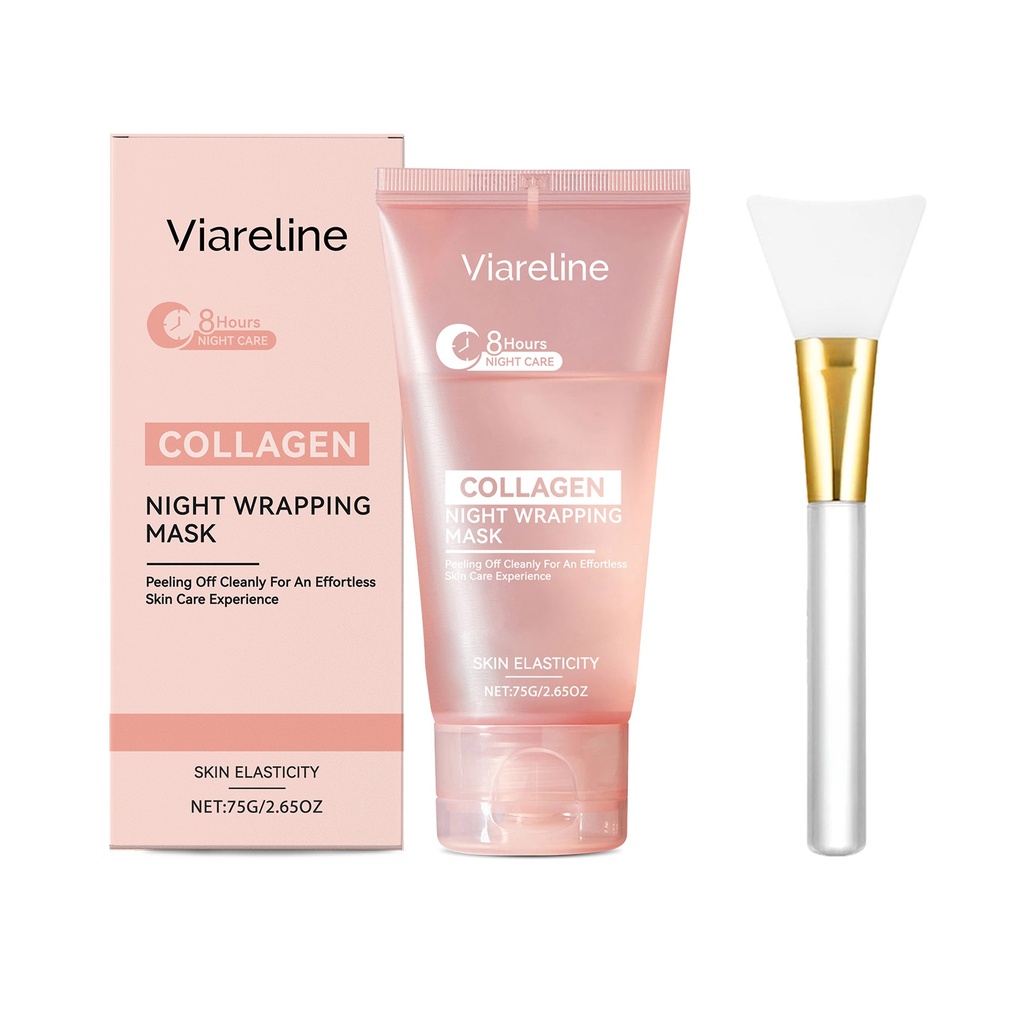 Mặt Nạ Viareline Collagen Peel-Off (Có Chổi) Cung Cấp Độ Ẩm và Dinh Dưỡng Cho Da Mặt, Tăng Cường Độ Đàn Hồi, Giúp Da Mịn Màng và Sáng Bóng