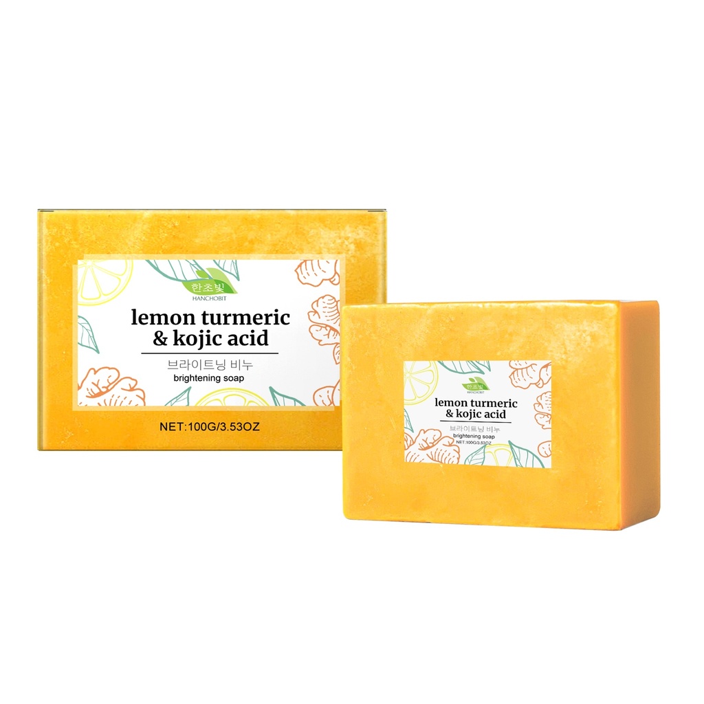 Xà phòng HANCHOBIT chanh nghệ cho cơ thể, làm sạch nhẹ nhàng, đồng đều tông màu da, dưỡng ẩm, xà phòng tắm bổ sung dinh dưỡng