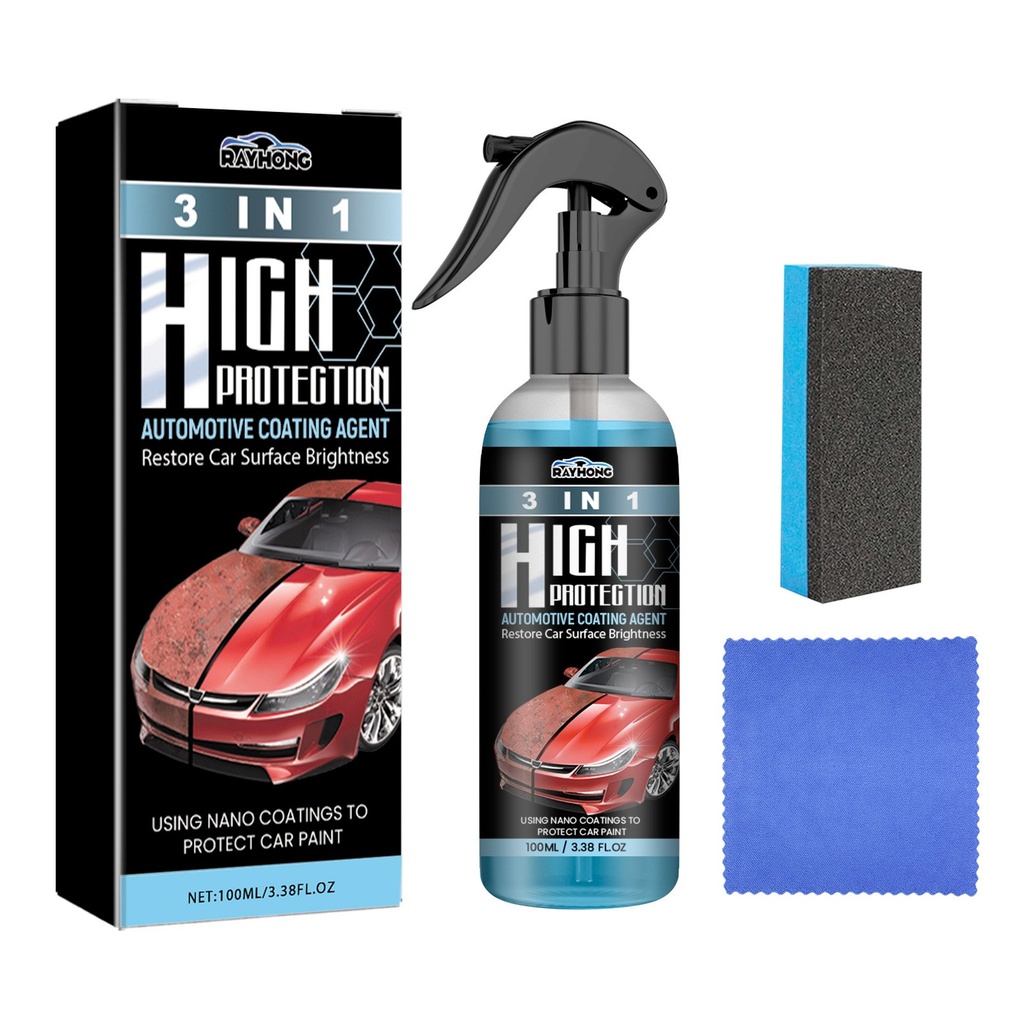 Rayhong Coating Agent Three-In-One (Blue) For Oil Stain Removal, Polishing, Protection, Scratch Repair, Car Paint Cleaning, Maintenance And Coating