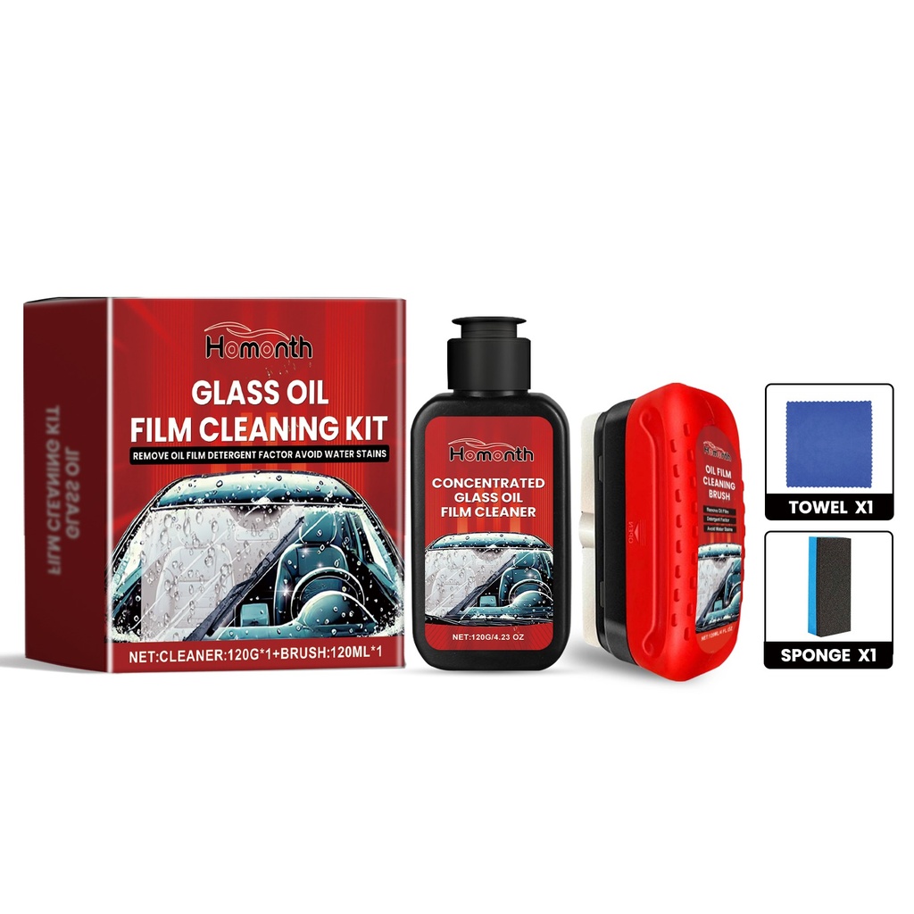 Bộ Dụng Cụ Làm Sạch Phim Dầu Ô Tô Homonth Chống Nước Làm Sạch Kính Xe, Bộ Phim Dầu Kính Xe