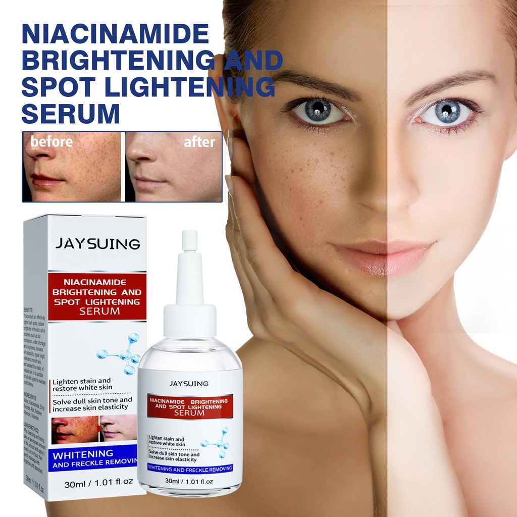 Serum làm sáng và giảm vết nám Niacinamide Jaysuing, cung cấp độ ẩm, làm sáng và làm trắng da, loại bỏ các đốm tối