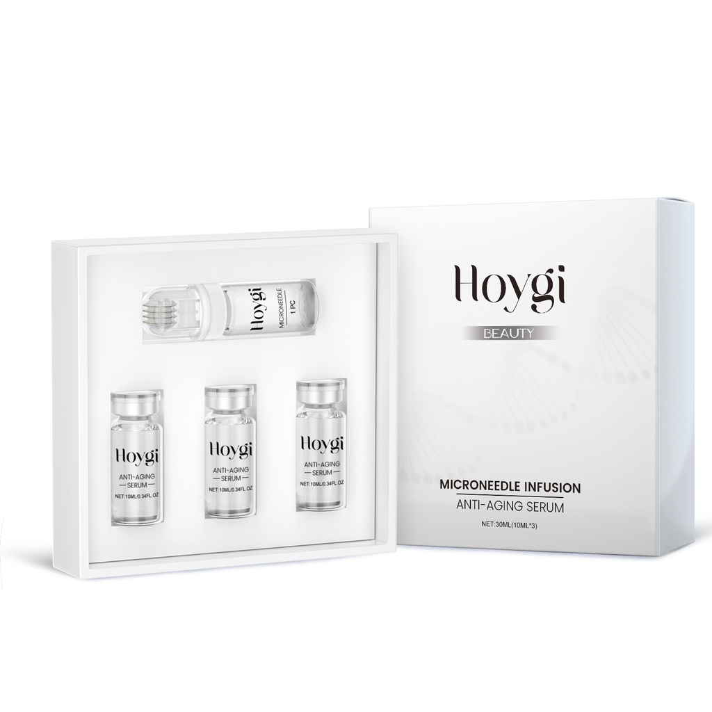 Bộ lăn chăm sóc da Hoygi lăn massage chăm sóc da mặt, tinh chất axit hyaluronic nuôi dưỡng làn da