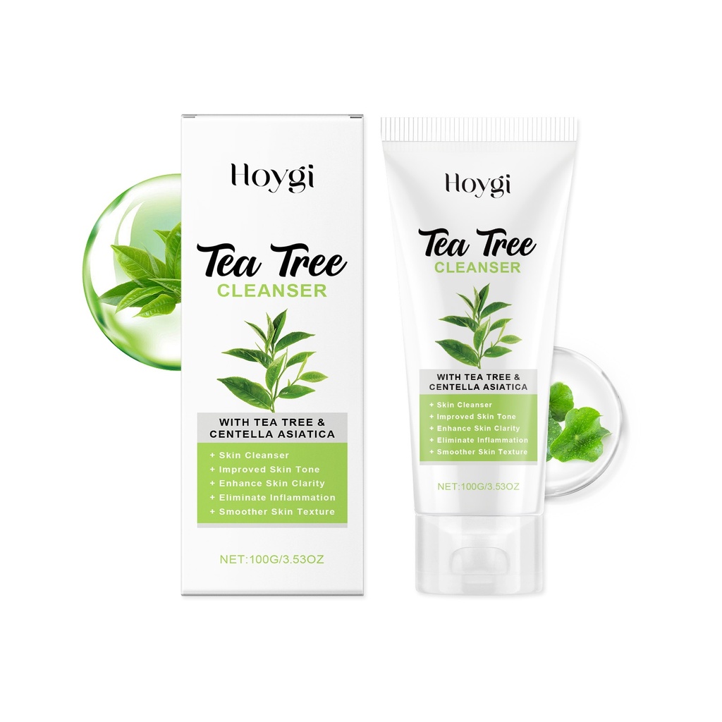 Sữa rửa mặt trà xanh Hoygi Tea Tree Exfoliating, Làm sạch vết bẩn dầu, Cung cấp độ ẩm cho da, Làm mềm da và chăm sóc nhẹ nhàng