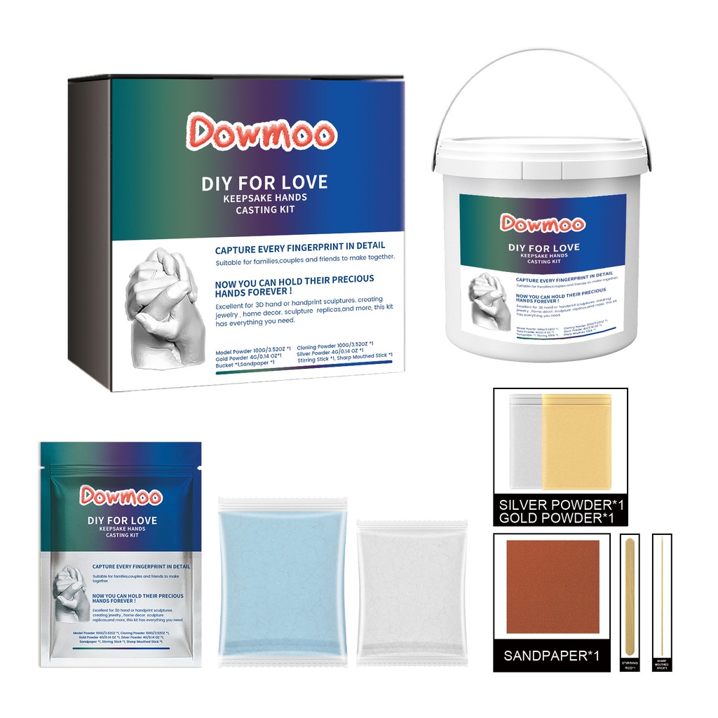 Bộ dụng cụ đúc tay kỷ niệm DOWMOO DIY For Love, bộ quà tặng thủ công ngày lễ tự làm sáp ướt