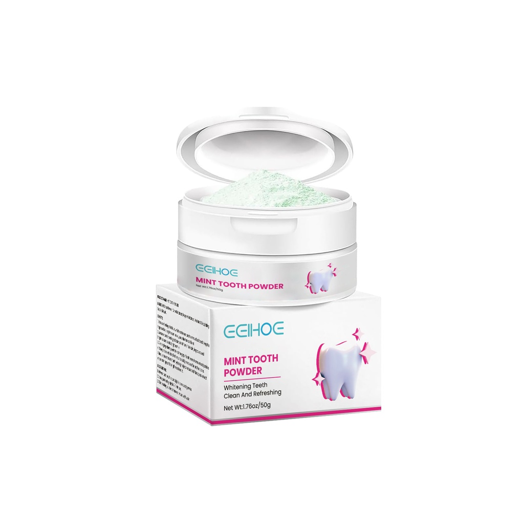 Bột đánh răng bạc hà EELHOE, loại bỏ bụi bẩn, hơi thở thơm mát, răng trắng sáng, sạch mùi, vết bẩn và làm sạch cao răng