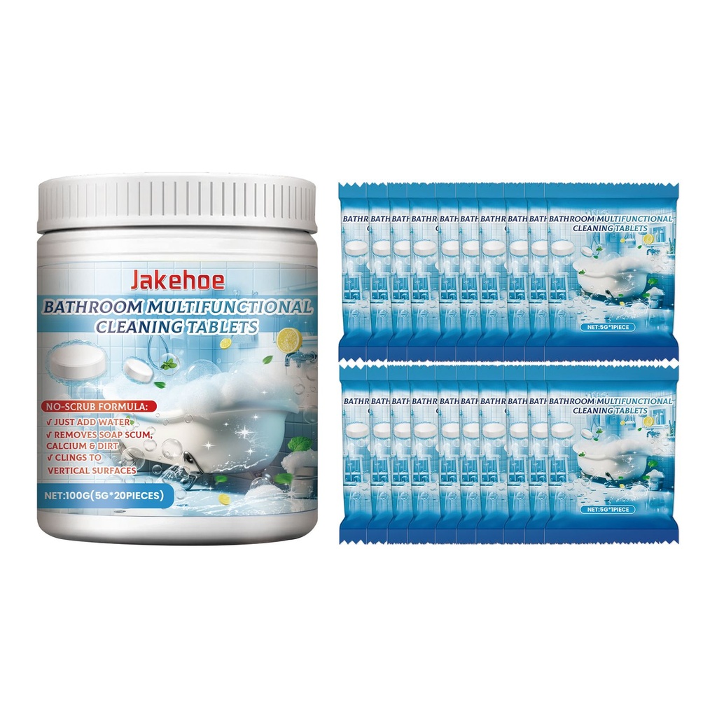 Viên làm sạch phòng tắm Jakehoe, viên khử mùi phòng tắm, làm sạch bồn rửa, bồn tắm chống nhiễm bẩn, viên thuốc làm sạch đồ hộ gia đình