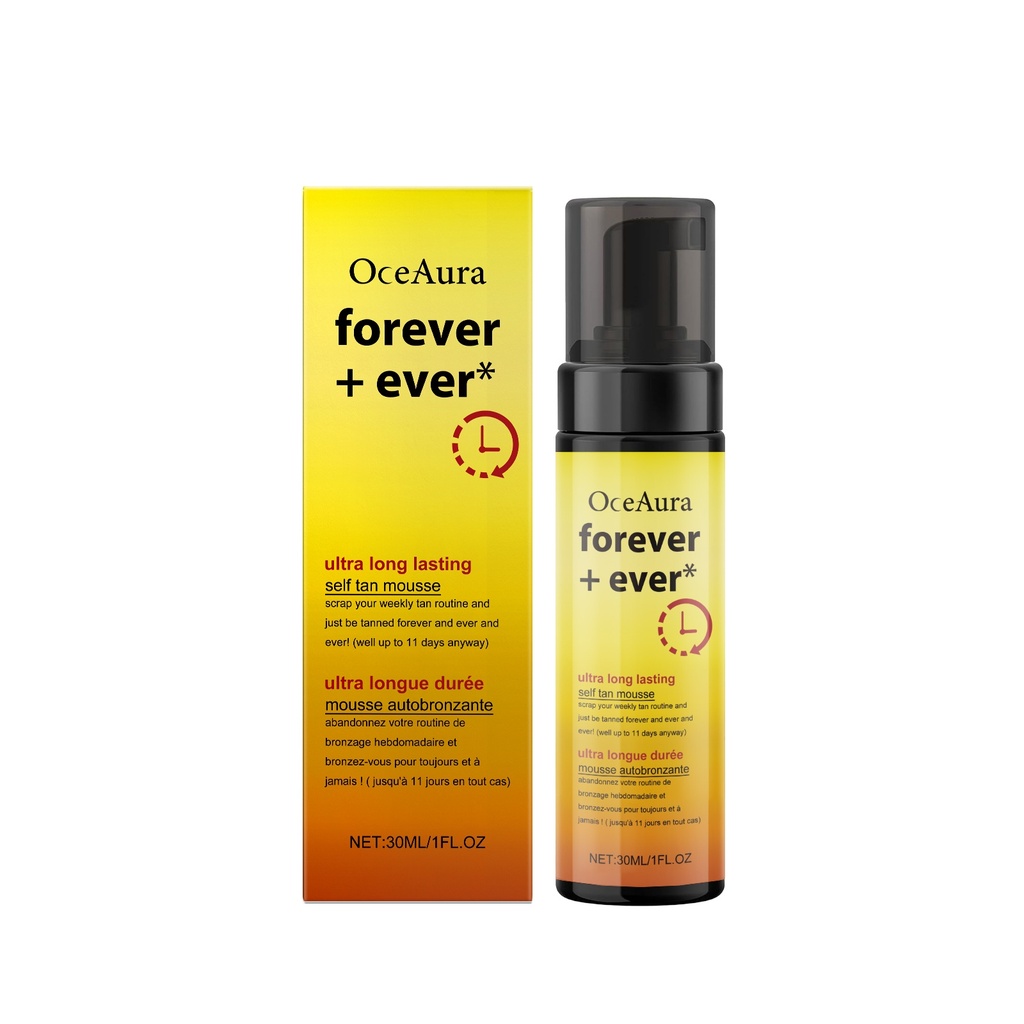 Mousse Tối Màu OceAura Mềm Mại, Bền và Tỏa Sáng Tự Nhiên, Cung Cấp Bảo Vệ Da Cơ Thể Mùa Hè