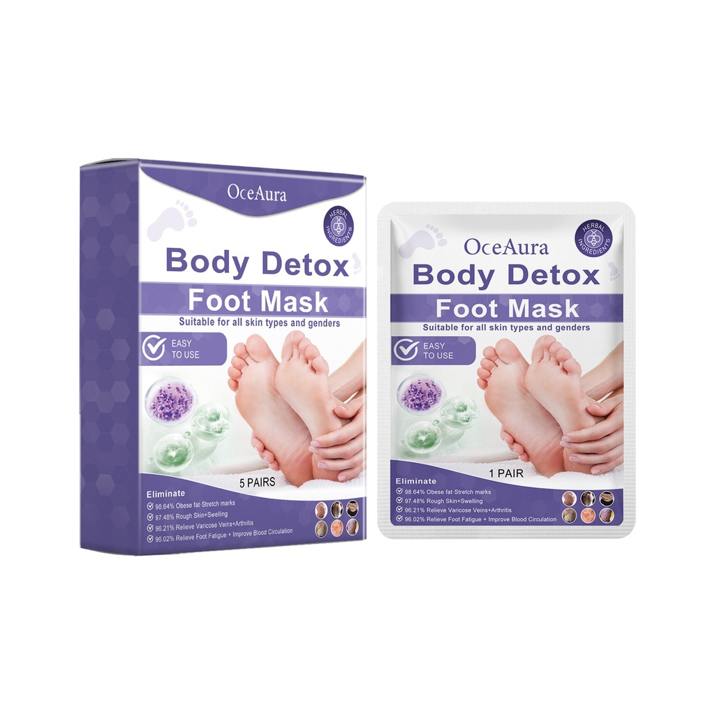 Mặt Nạ Chân OceAura (Bộ Hộp) Giảm Thiểu Đau Đớn Ở Chân, Làm Sạch Nhẹ Nhàng, Tăng Cường Sự Thoải Mái, Siết Chặt và Dưỡng Ẩm Da