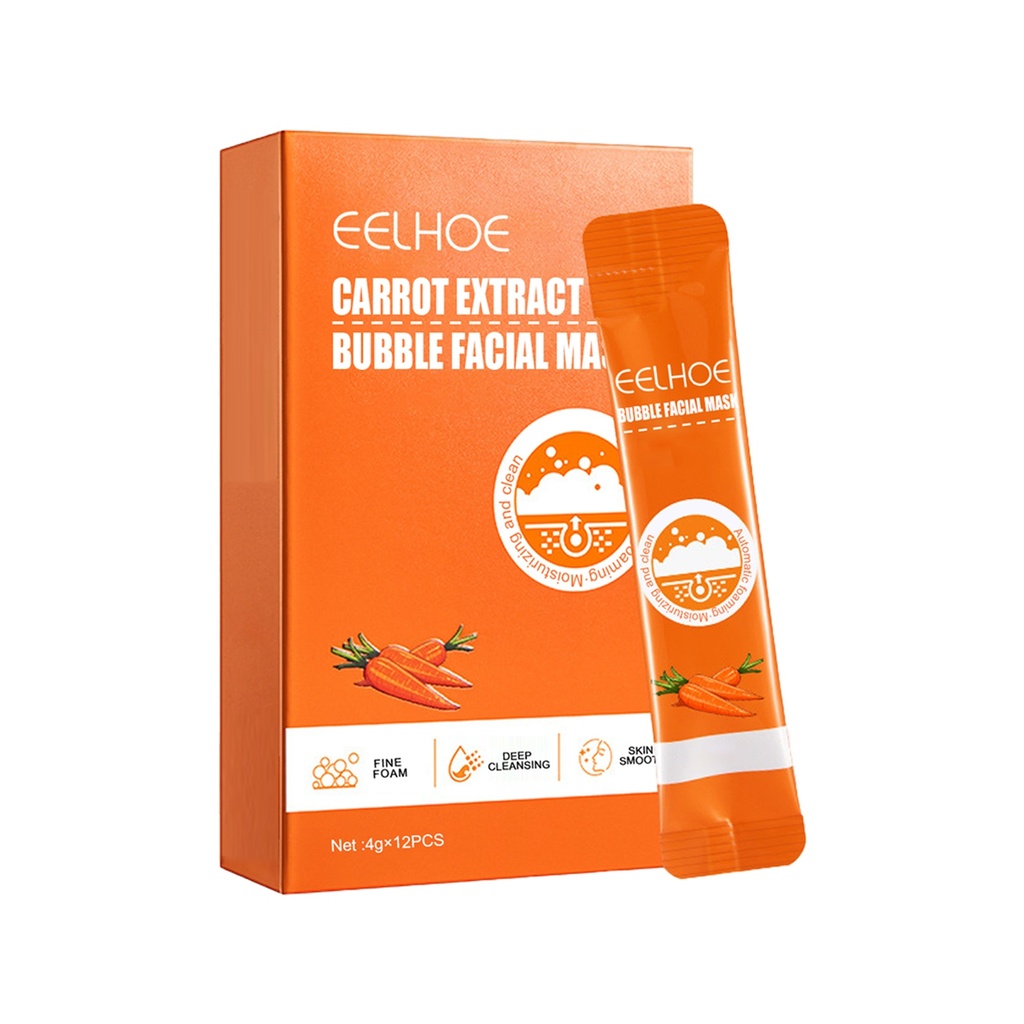 EELHOE Mặt nạ bọt purifying lỗ chân lông cà rốt, làm sạch mụn đầu đen, thu nhỏ lỗ chân lông, làm sáng da