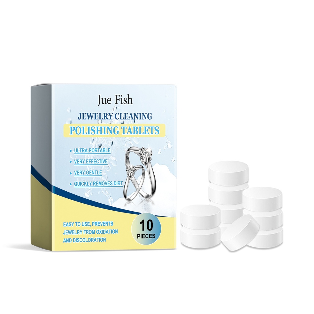 Viên sủi tẩy trang sức Jue-Fish, Viên tẩy trang sức khử khuẩn chống oxi hóa, bảo quản trang sức