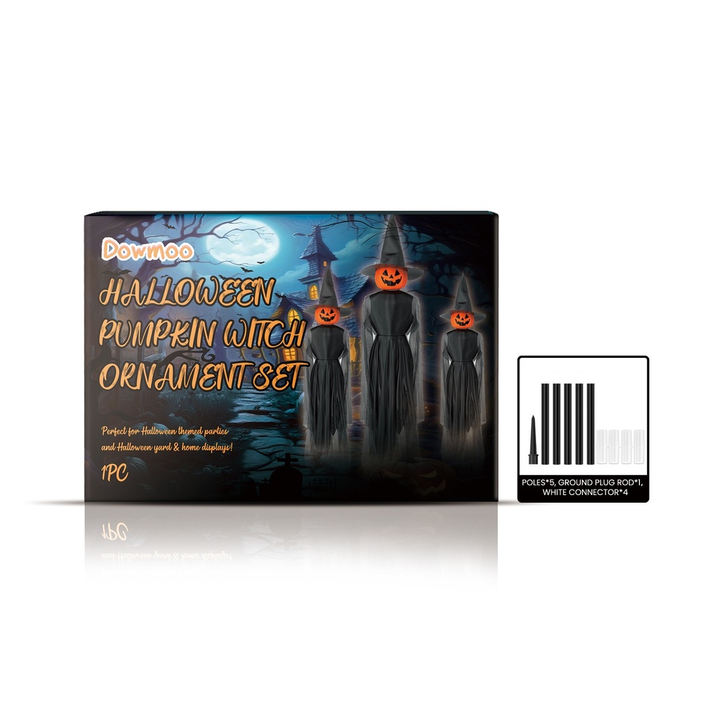 Bộ treo phù thủy và bí ngô Halloween Dowmoo, trang trí bầu không khí cho bữa tiệc bất ngờ Halloween