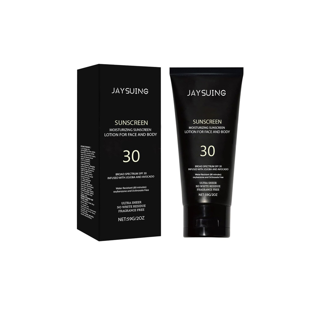 Kem bảo vệ nhẹ và hydrat hóa Jaysuing, lotion bảo vệ toàn diện làm mới và bổ sung cho mặt và cơ thể sử dụng ngoài trời vào mùa hè