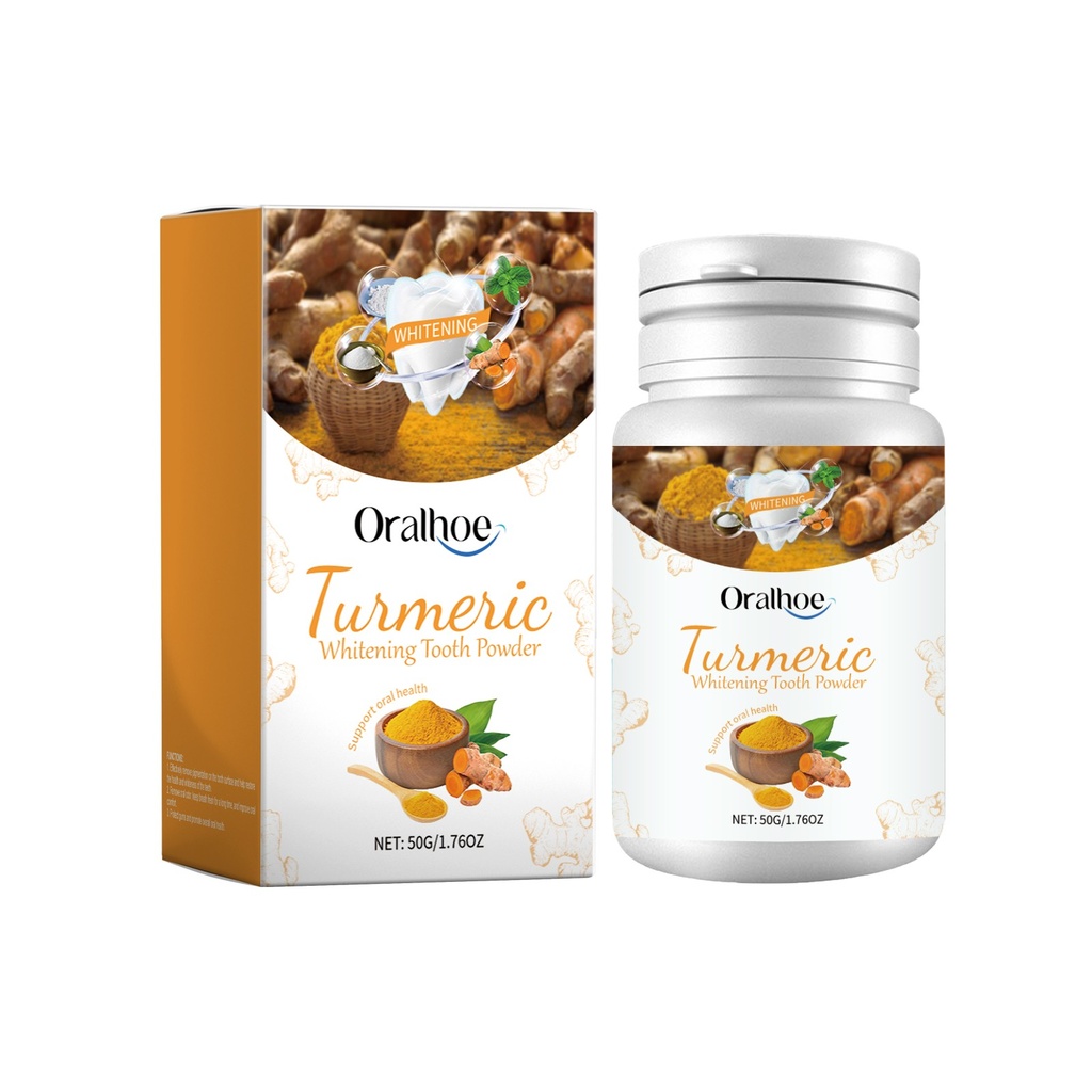 Bột Làm Sạch Răng Trắng Nghệ Oralhoe, Bỏ Vết Ố Vàng, Làm Sạch Miệng, Chăm Sóc Nụ Cười