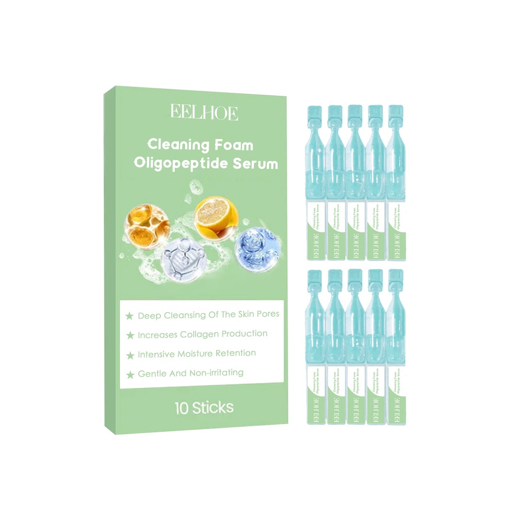 EELHOE Tinh chất dạng bọt rửa mặt Oligopeptide, làm mềm da sần sùi, sáng da, làm sạch lỗ chân lông và loại bỏ mụn đầu đen