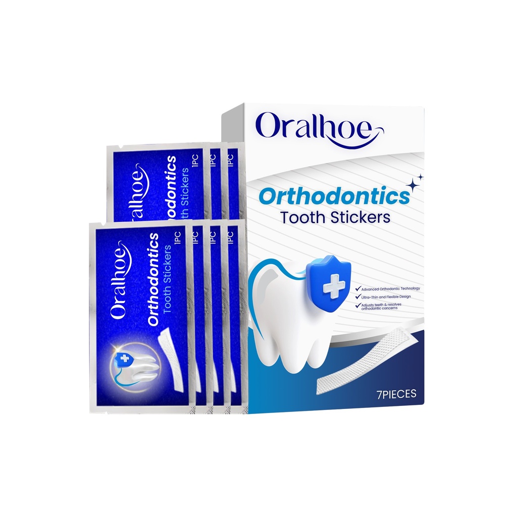Oralhoe Nhãn dán chỉnh nha Loại bỏ vết bẩn Bẩn vàng Làm sạch Răng Sạch sẽ Chăm sóc Tươi mới Nhãn dán di động