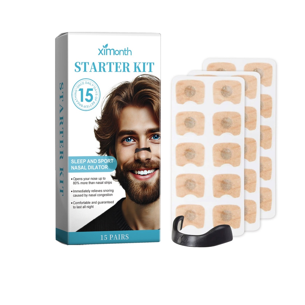 Ximonth bộ mở rộng mũi chống ngáy, chăm sóc giấc ngủ ban đêm chống ngáy, bộ chăm sóc miếng dán và kẹp mũi