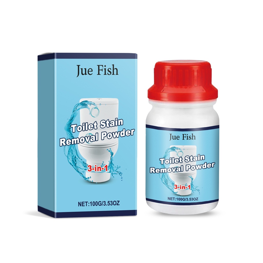 Bột tẩy rửa toilet Jue-Fish, Tẩy trắng toilet, Khử mùi, Làm sạch vết bẩn và bọt cặn