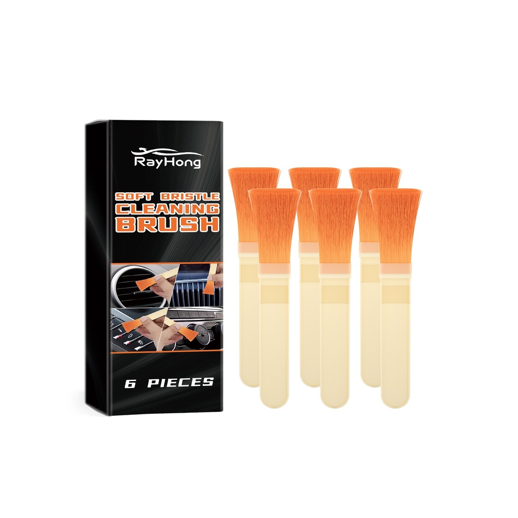 Rayhong Bàn chải lông mềm để lau xe, Bàn chải lau mềm cho các lỗ thông gió điều hòa ô tô, Bảng điều khiển trung tâm và các khoảng trống giữa ghế