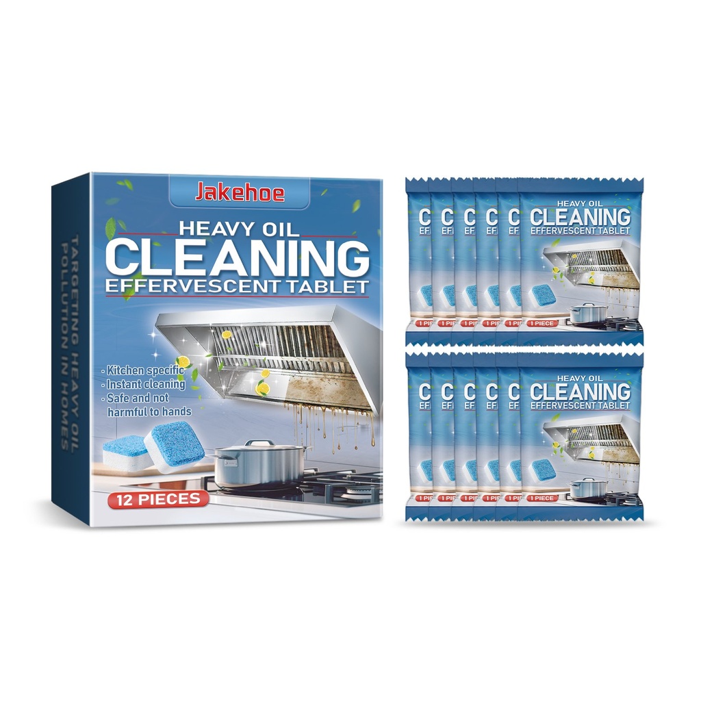 Viên sủi tẩy rửa nhà bếp Jakehoe (Bộ hộp) Viên nén đa năng dùng để làm sạch dầu mỡ cho bếp và máy hút mùi