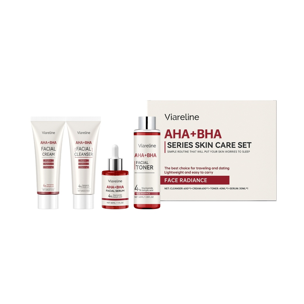 Bộ Sản Phẩm Chăm Sóc Da Axit Hydrosalicylic Viareline Sữa Rửa Mặt Làm Sạch Sâu Chăm Sóc Da Nhẹ Nhàng
