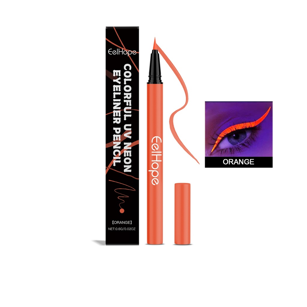 Eelhope Party Neon Liquid Eyeliner (Cam Đỏ) mượt mà, chảy, lâu trôi và dễ dàng áp dụng, làm cho nó hoàn hảo cho trang điểm mắt tiệc tùng.