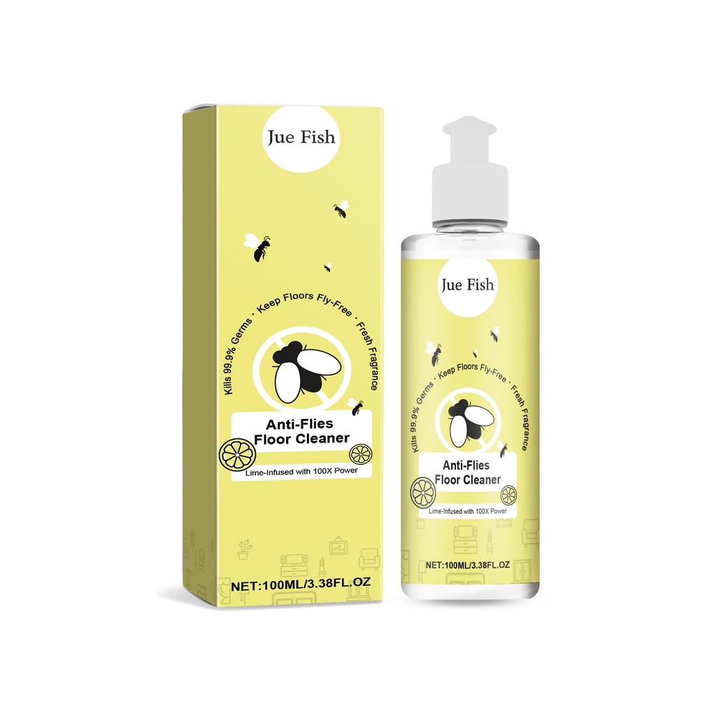 Nước tẩy rửa sàn Jue-Fish chống ruồi, sạch vết bẩn sàn, khử mùi ruồi, hương thơm tươi mới, sáng và không trượt