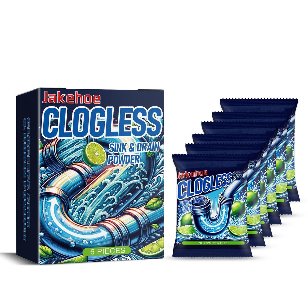 Bột thông tắc ống Jakehoe (Hộp) Giải phóng ống cống nhà bếp và nhà vệ sinh, loại bỏ mùi hôi, làm sạch dầu mỡ và tắc nghẽn