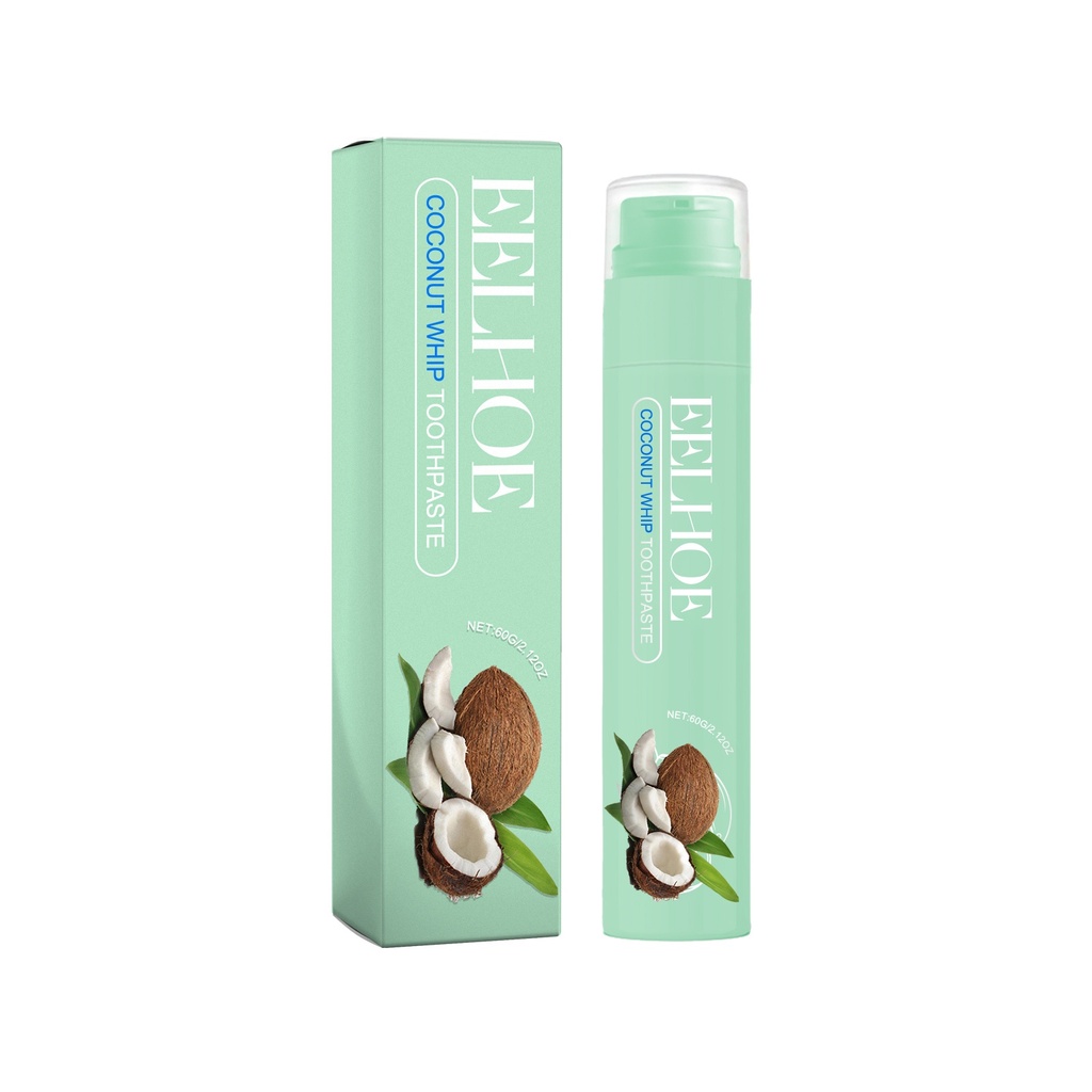 EELHOE Kem Đánh Răng Làm Trắng Hương Vị Trái Cây (Vị Dừa) Làm Sạch Vết Bẩn Trên Răng, Làm Mới Hơi Thở Và Làm Trắng Răng