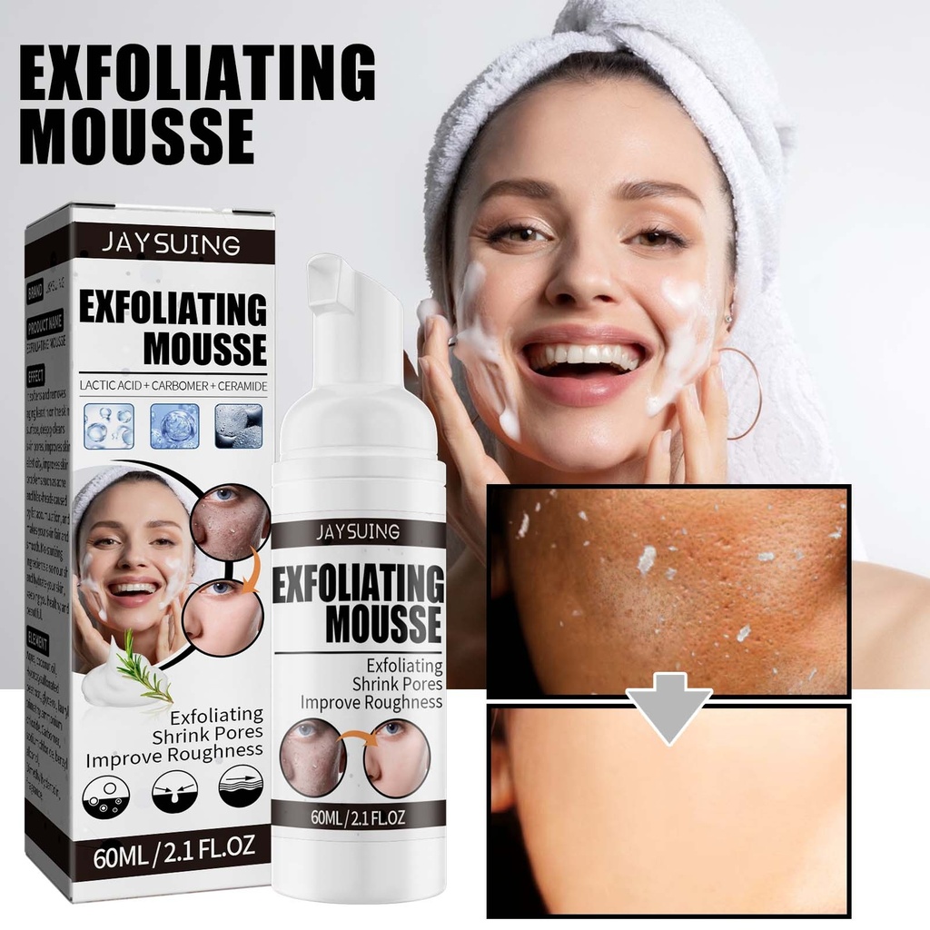 Jaysuing Mousse Tẩy Da Chết, Làm Sạch Da, Kiểm Soát Dầu, Tẩy Da Chết Lỗ Chân Lông