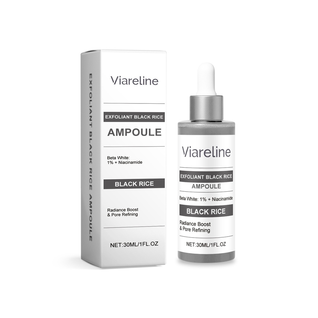 Viareline The Exfoliating Black Rice Essence, cung cấp độ ẩm và dưỡng ẩm cho da mặt, làm cho làn da ẩm mượt, sáng bóng, mịn màng và tinh tế