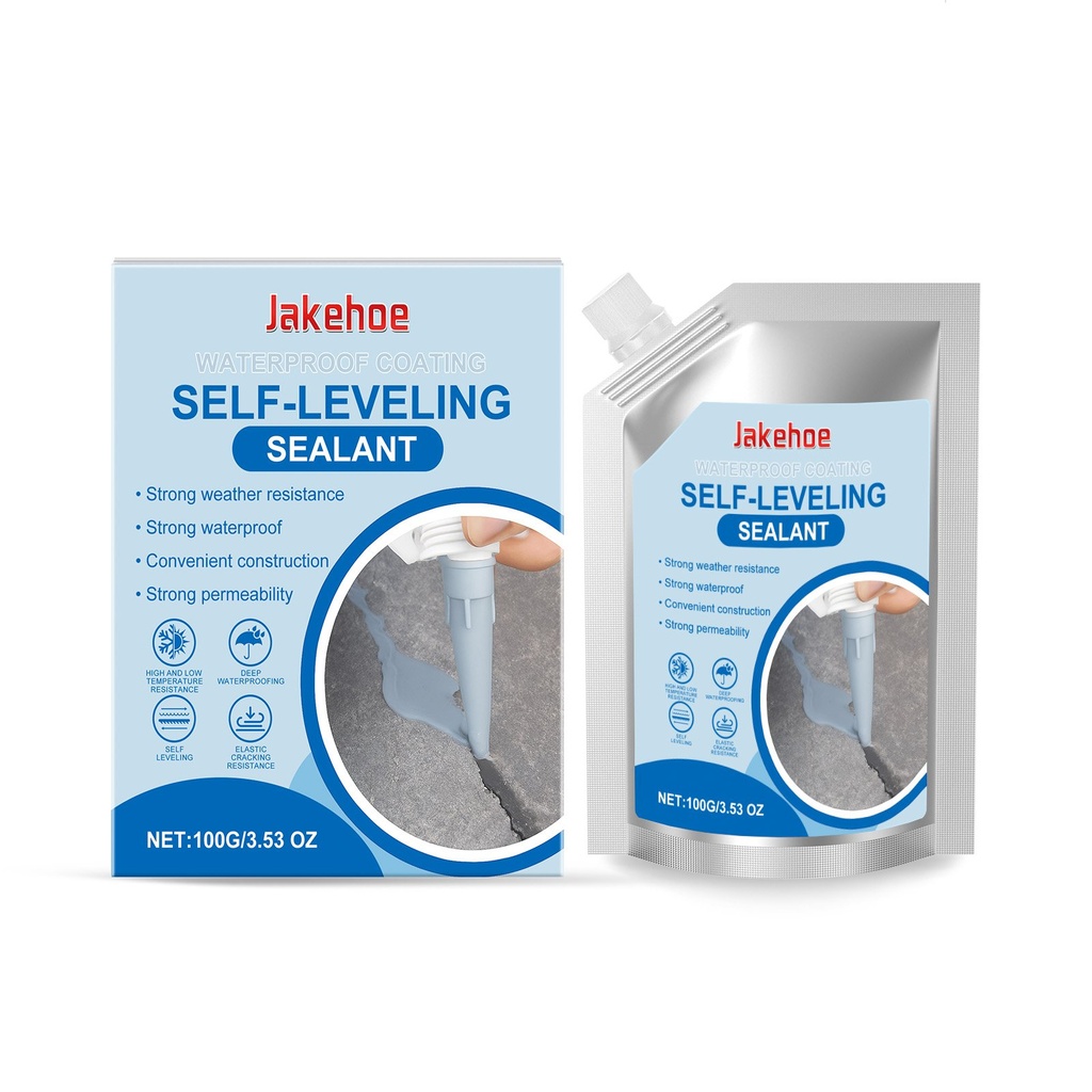 Keo tự cân bằng Jakehoe chống thấm nước, bảo vệ lớp nền chống thấm phụ trợ keo đa năng trong nhà và ngoài trời