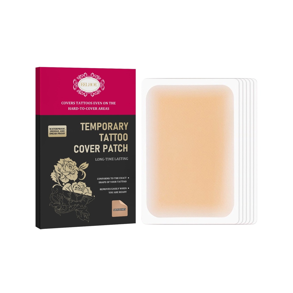 EELHOE Kem nền vô hình che phủ hình xăm và khuyết điểm, chống thấm nước, nhẹ, êm và dính vào da.