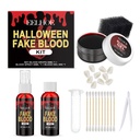 EELHOE Bộ trang điểm Fake Blood Halloween, Cảm giác đáng sợ, Sáp da thực tế, Bộ trang điểm hiệu ứng đặc biệt máu giả