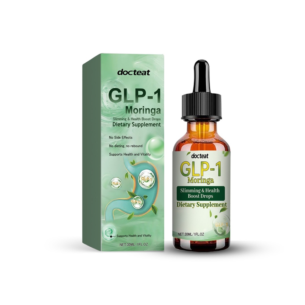 Giọt Docteat Glp-1 Moringa Giảm cảm giác thèm ăn, Cân bằng ruột, Quản lý vóc dáng và là thực phẩm bổ sung dinh dưỡng.