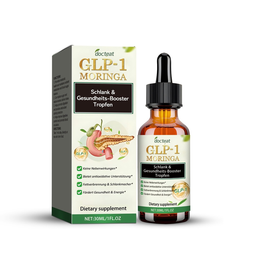 Giọt Moringa GLP-1 Docteat Điều chỉnh việc sử dụng đường của cơ thể và quản lý chăm sóc cơ thể