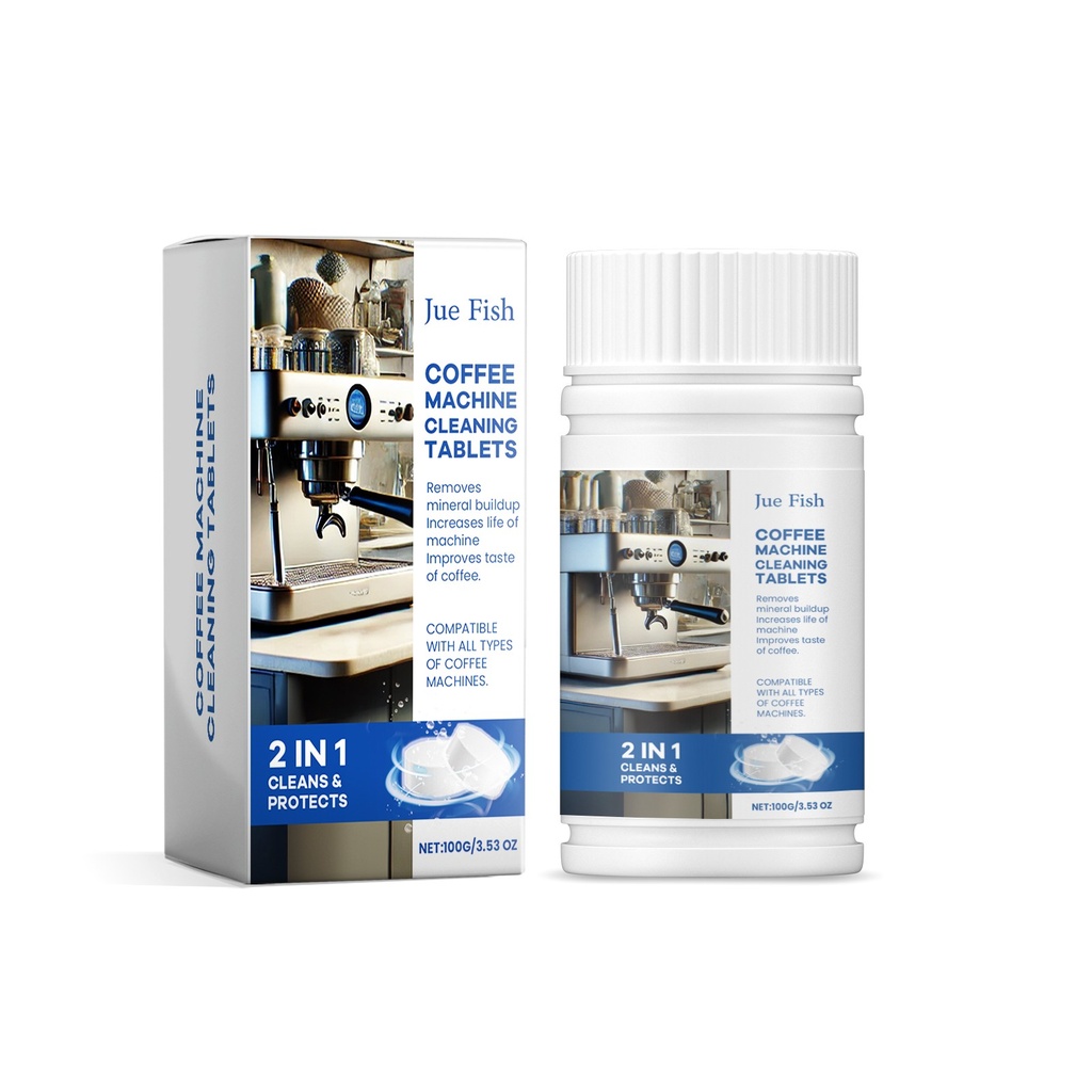 Tờ làm sạch máy pha cà phê Jue-Fish, làm sạch bộ lọc máy pha cà phê để loại bỏ các vết bẩn bẩn.