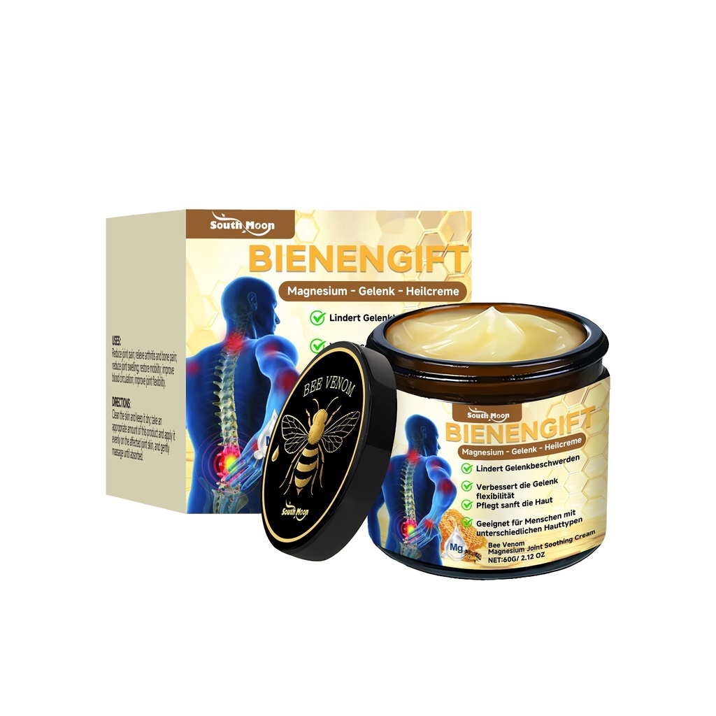 Kem chăm sóc khớp từ nọc ong South Moon, với thành phần nhẹ nhàng, là kem massage bên ngoài hàng ngày cho sự khó chịu ở khớp