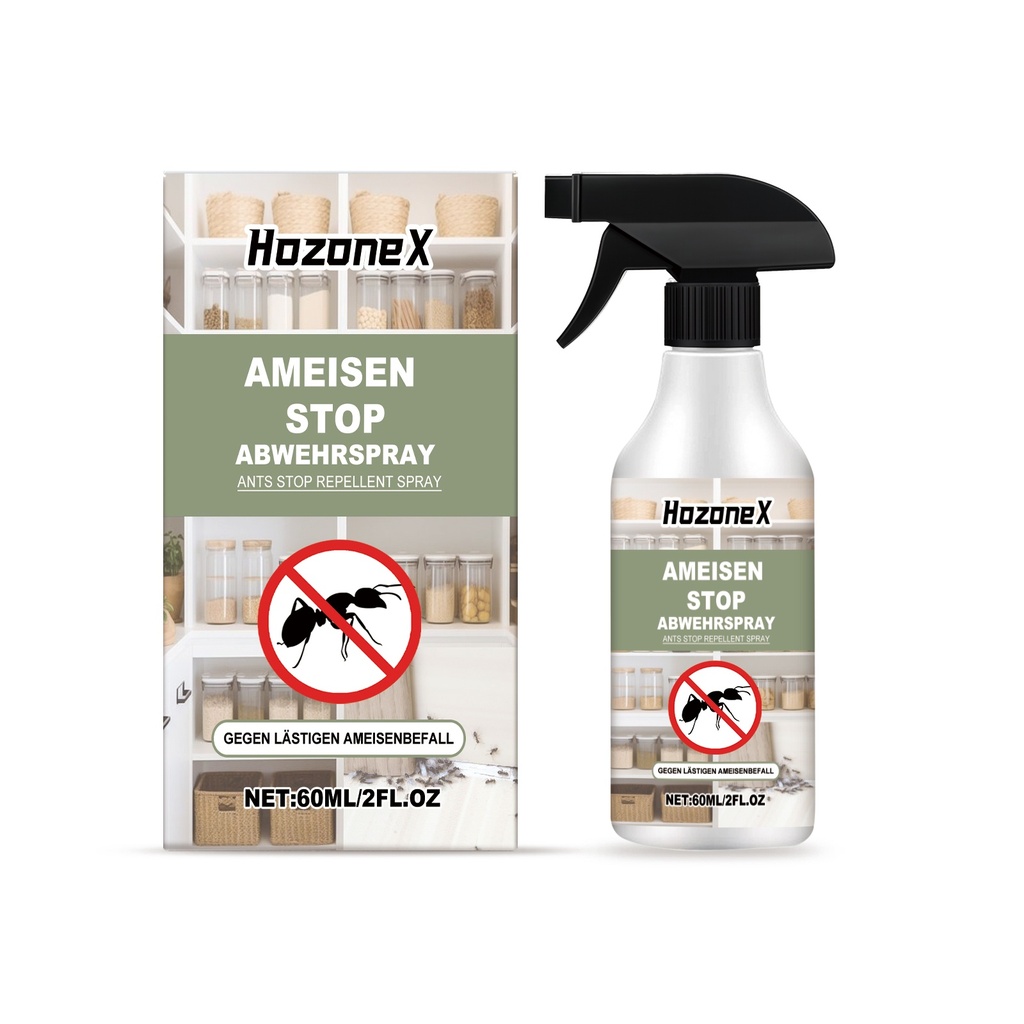 HozoneX Bình xịt đuổi và bảo vệ kiến, sản phẩm bảo vệ đa năng cho nhà, ngoài trời, nhà bếp, bậu cửa sổ và các góc