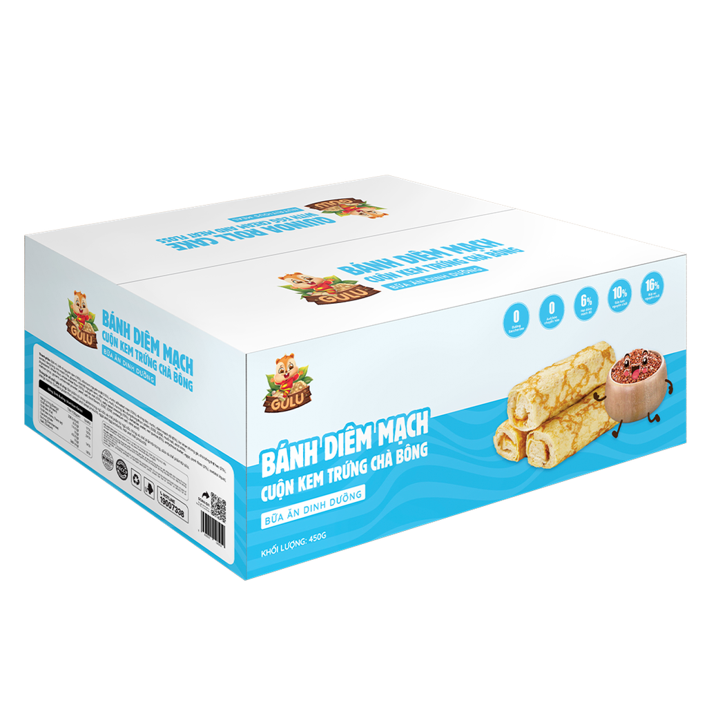 BÁNH DIÊM MẠCH CUỘN KEM TƯƠI CHÀ BÔNG