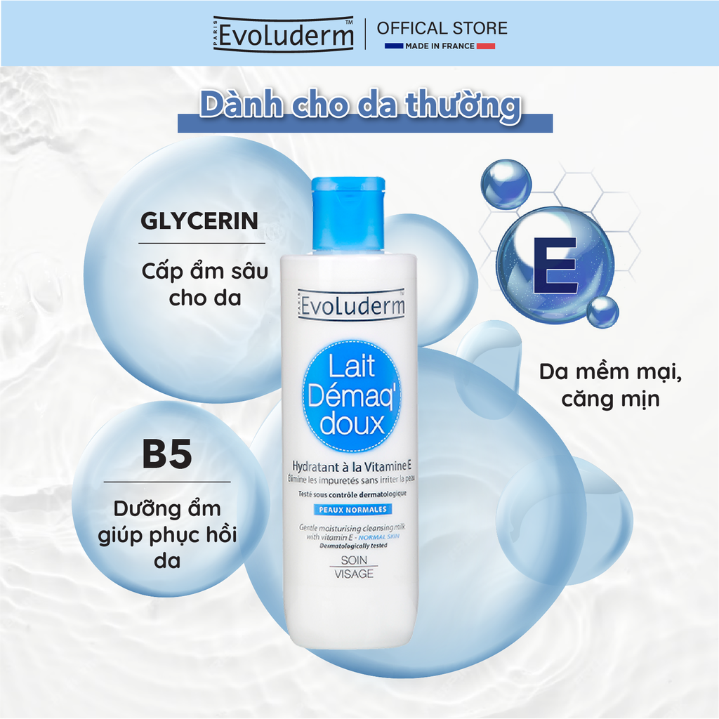 Sữa rửa mặt tẩy trang hàng ngày Evoluderm 250ml, 500ml