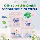 Lốc 10 chiếc khăn ướt vệ sinh phụ nữ Oinani hương nhài
