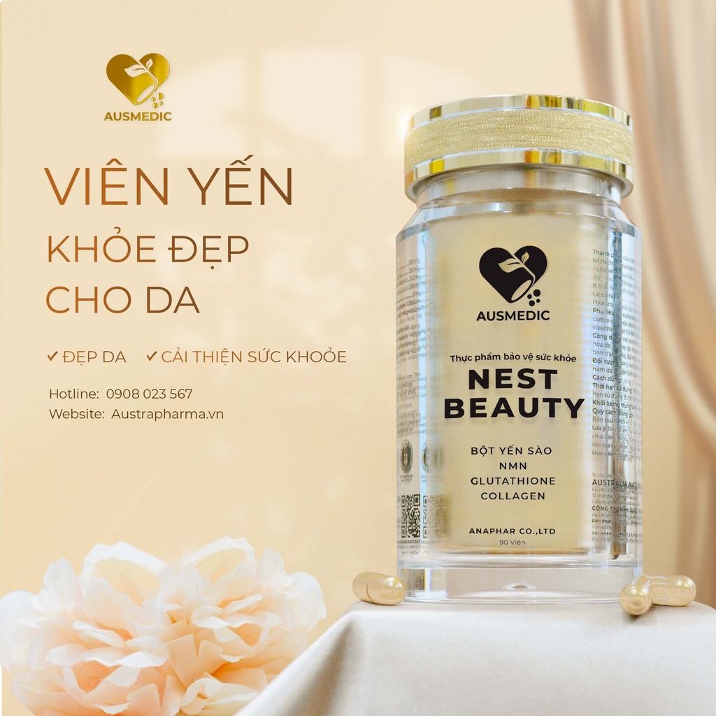 Viên uống yến sào chống lão hóa giảm nhăn Nest Beauty (90 viên)