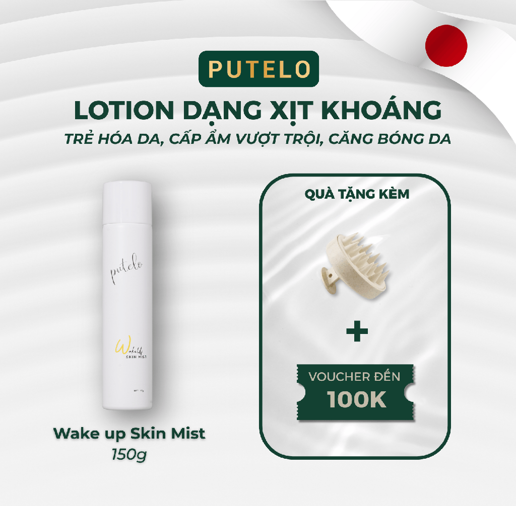 Lotion dạng xịt khoáng phun sương nâng cơ trẻ hóa da, cấp ẩm vượt trội, căng bóng da Wake-up Skin Mist 150g