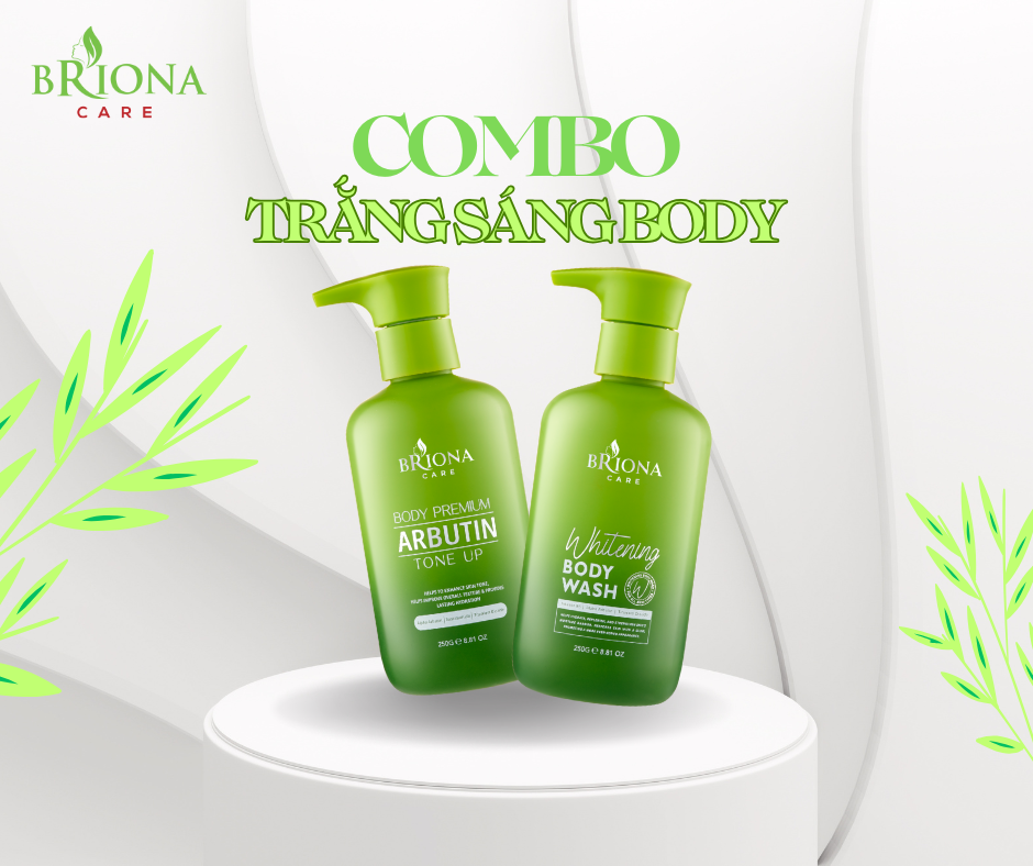 Briona Care COMBO Trắng Sáng Da Body với Niacinamide & Alpha Arbutin Dưỡng Trắng Toàn Thân Mịn Màng & Khỏe Mạnh