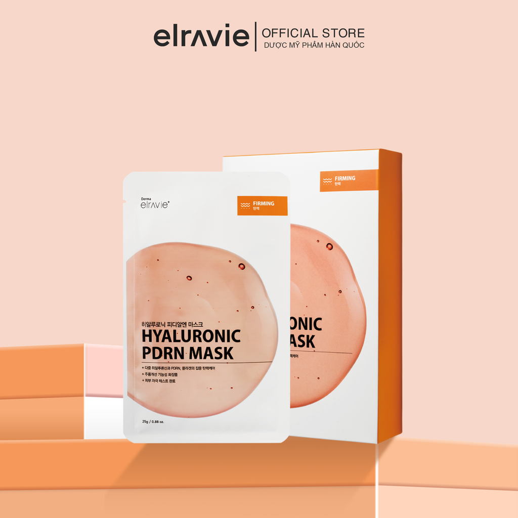 [Combo 10 Miếng] Mặt Nạ Cấp Ẩm Làm Dịu Và Tăng Đàn Hồi Cho Da Elravie Hyaluronic PDRN Mask 25g/e