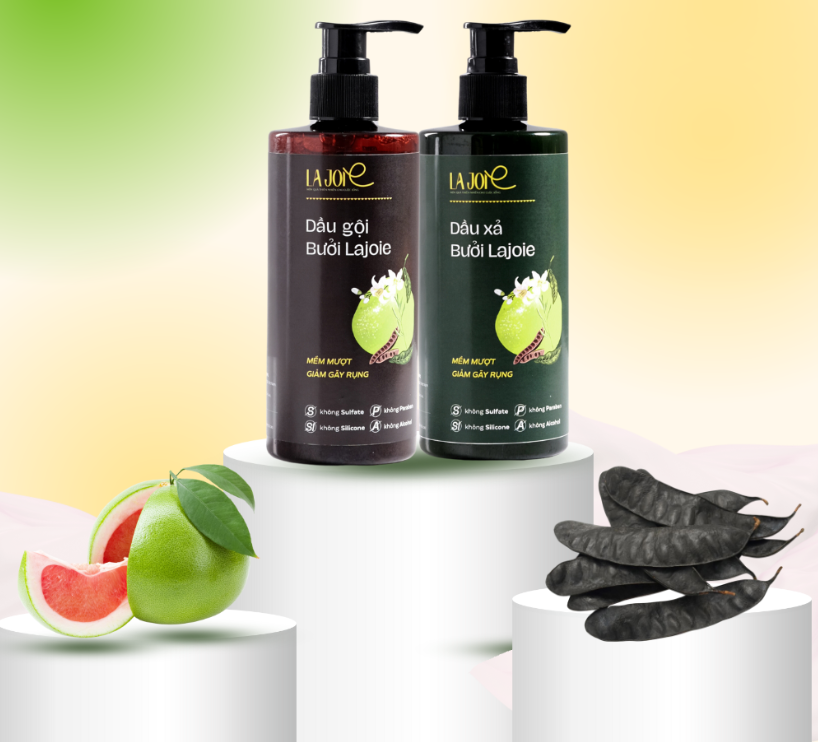 Combo Dầu Gội Xả Bưởi La Joie Phục Hồi Hư Tổn Giảm Gãy Rụng Dưỡng Tóc Mềm Mượt Chắc Khỏe 300ml