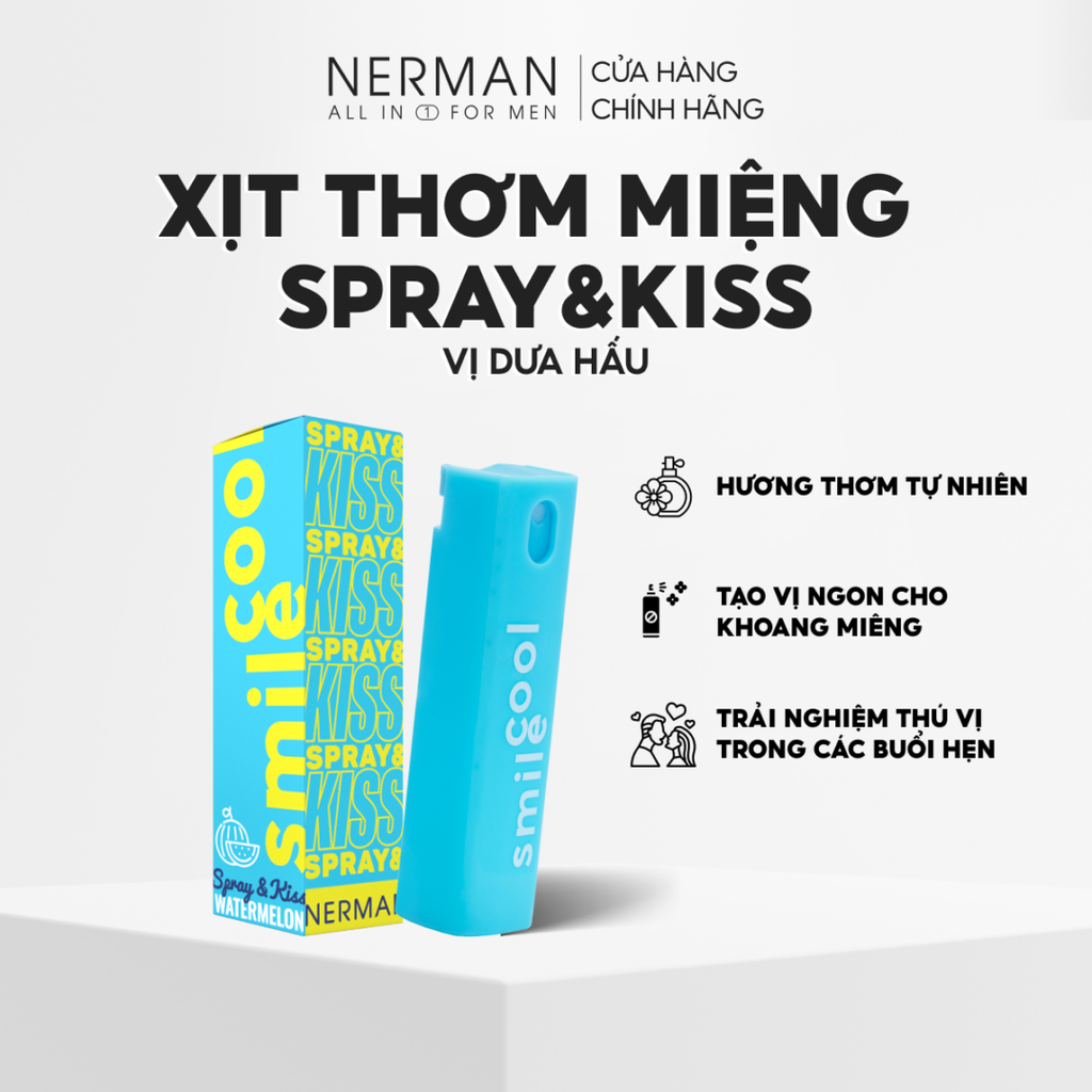 Xịt thơm miệng Spray & Kiss Nerman 10m